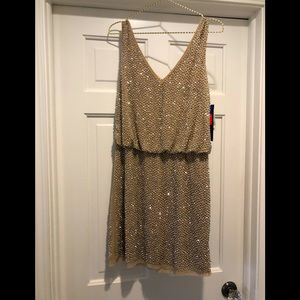XSCAPE BEADED COCKTAIL DRESS Size 4 NWT